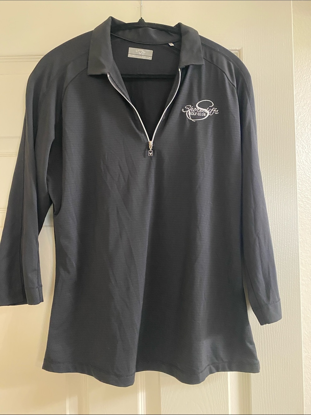 Callaway Black Quarter-Zip Swim Coverup with Embroidered Logo